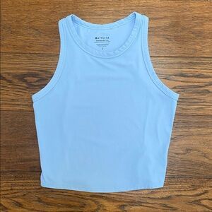 Athleta Transcend Crop Top, pale cornflower blue, size S